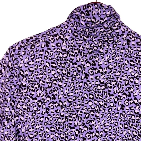 TYLER BOE NWT Cheetah Print Turtleneck Top Size Large in Thistle Purple - Picture 11 of 14